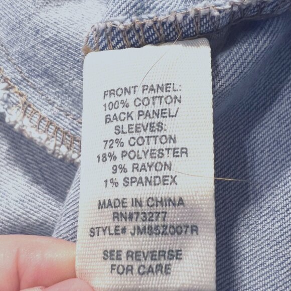 Mudd Y2K Stone Washed Distressed Denim/Jean Long Sleeve Jacket-Medium-Button Up - Picture 16 of 16